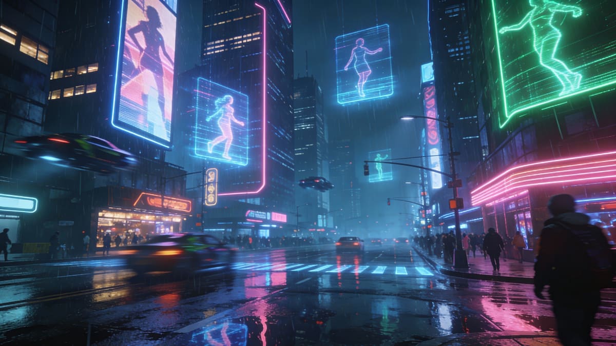Imagen del puzzle Ciudad de neón de noche