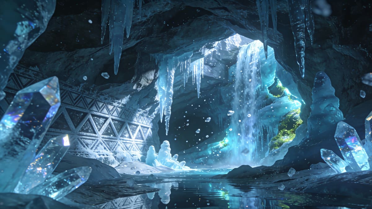 Cueva de hielo y cristal