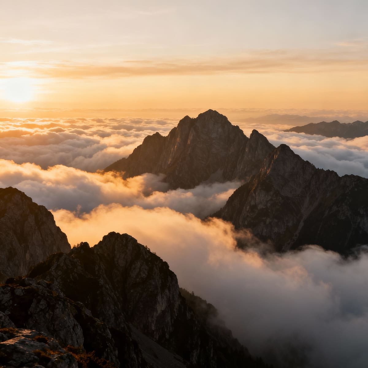 Imagen del puzzle Cumbres sobre las nubes