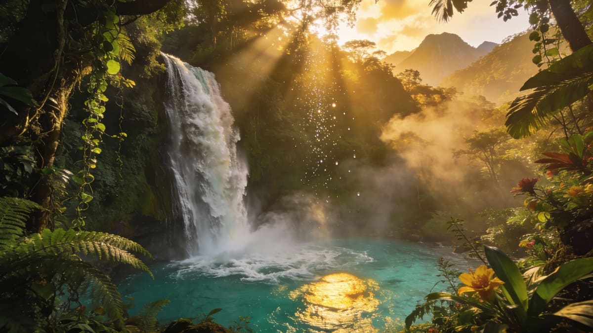 Imagen del puzzle Cascada en la selva