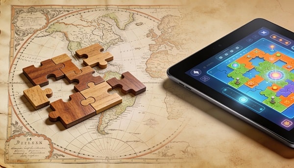 History of puzzles: from wooden maps to digital